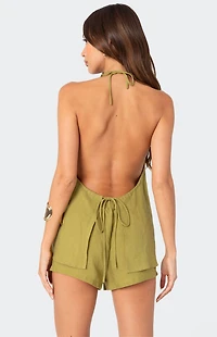 Edikted Arden Linen Look Tie Front Top
