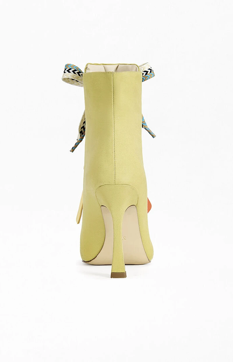 AZALEA WANG Women's Rovea Khaki Stiletto Booties