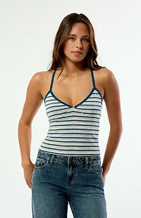 Your Favorite Elle Easy V-Neck Striped Tank Top