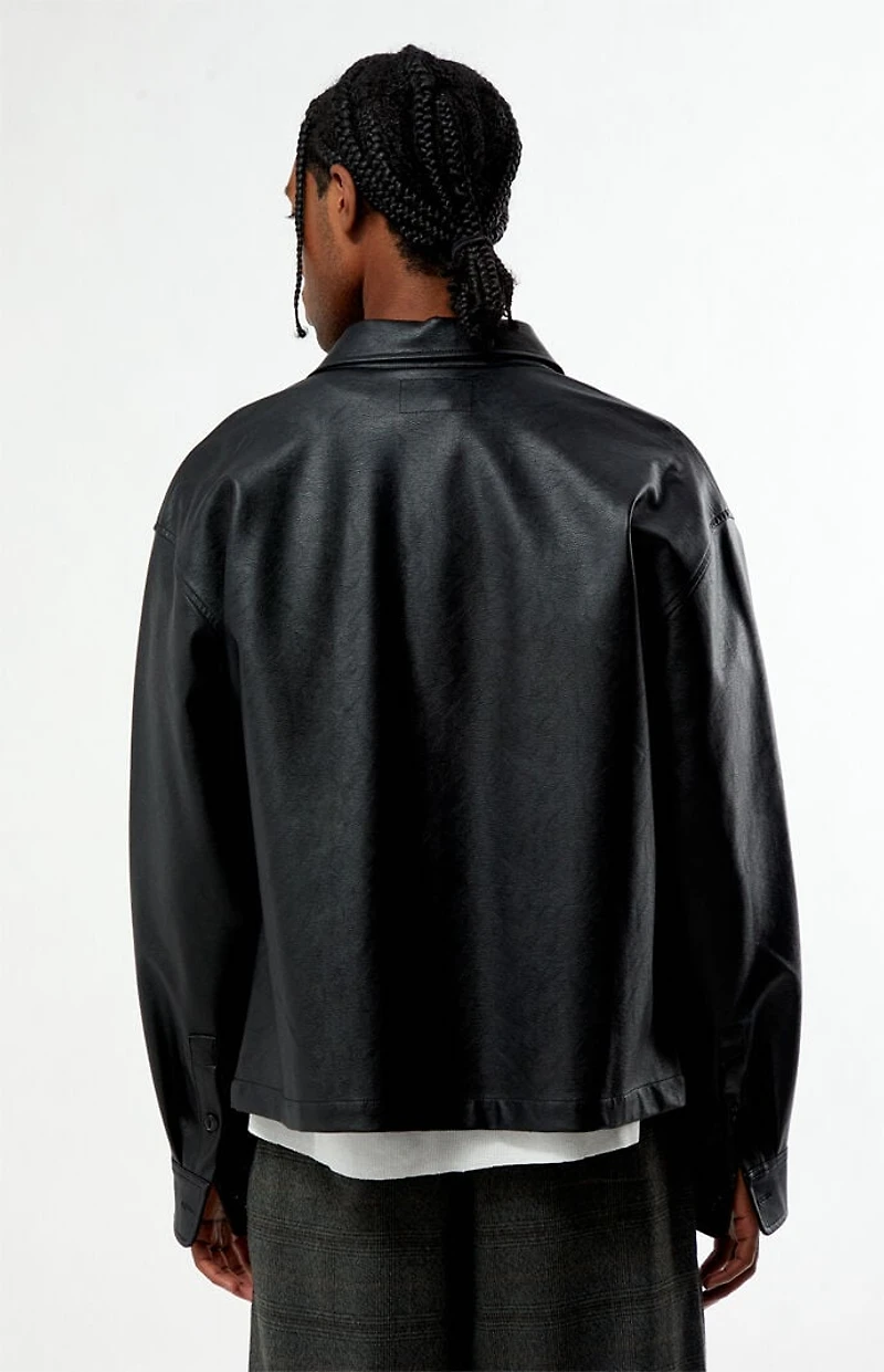 Pacsun Essex Faux Leather Long Sleeve Shirt