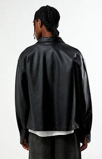 Pacsun Essex Faux Leather Long Sleeve Shirt