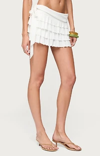 Edikted Sheba Asymmetric Ruffled Mini Skort