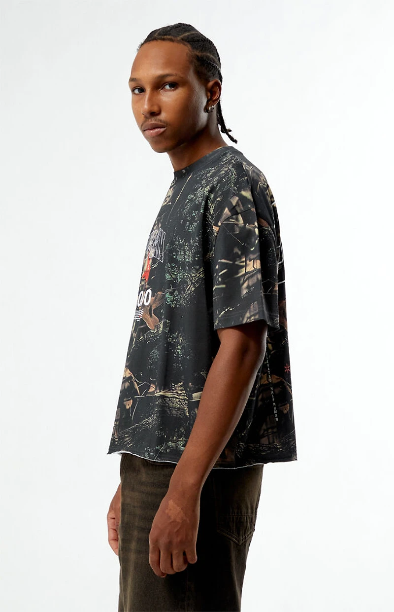 Pacsun Human 50 Camo Cropped Boxy T-Shirt
