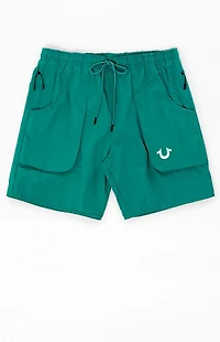 True Religion Curved Nylon Shorts