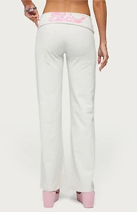 Edikted WKND Sequin Foldover Pants