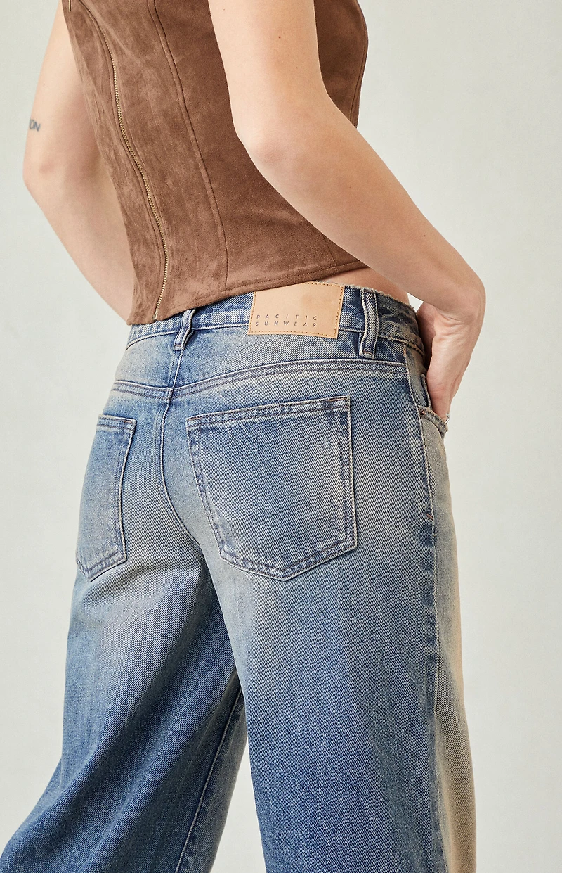 Pacsun Casey Low Rise Baggy Jeans Dark Blue Tinted