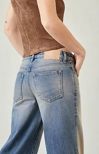 Pacsun Casey Low Rise Baggy Jeans Dark Blue Tinted