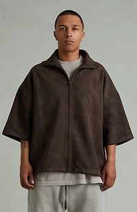 Fear of God ESSENTIALS Brown High Neck 3/4 Sleeve Jacket