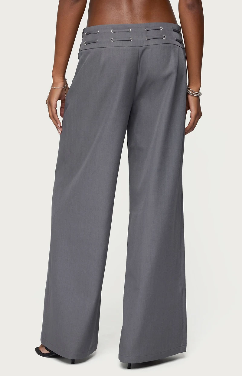 Edikted Willard Baggy Lace Up Belt Pants