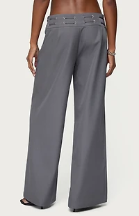 Edikted Willard Baggy Lace Up Belt Pants