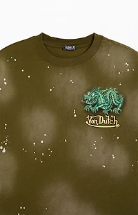 Von Dutch Dragon Paint Splatter Oversized T-Shirt