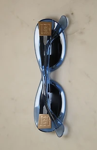 INDY Sunglasses SoHo Powder Blue Oval Sunglasses