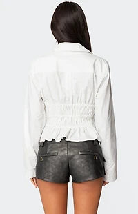 Edikted Sharon Collared Tie Front Top