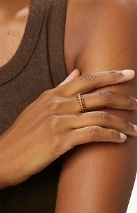 Ana Luisa Rope Slim Gold Twist Ring