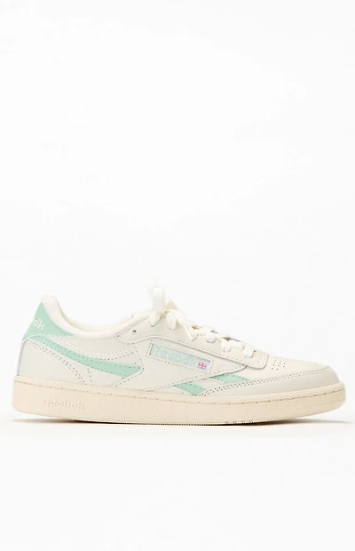 Reebok Women's White & Green Club C Revenge Sneakers