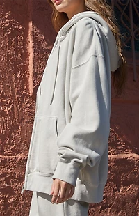 John Galt Cement Christy Zip Up Oversized Hoodie