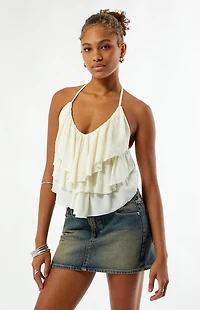 Your Favorite Flynn Ruffle Halter Tank Top