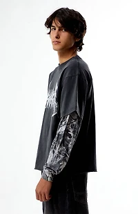 Pacsun Unshaken Cropped Camo 2fer Long Sleeve T-Shirt
