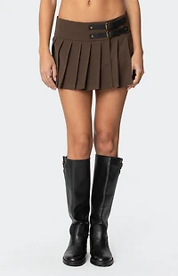 Edikted Polina Double Belt Pleated Mini Skirt