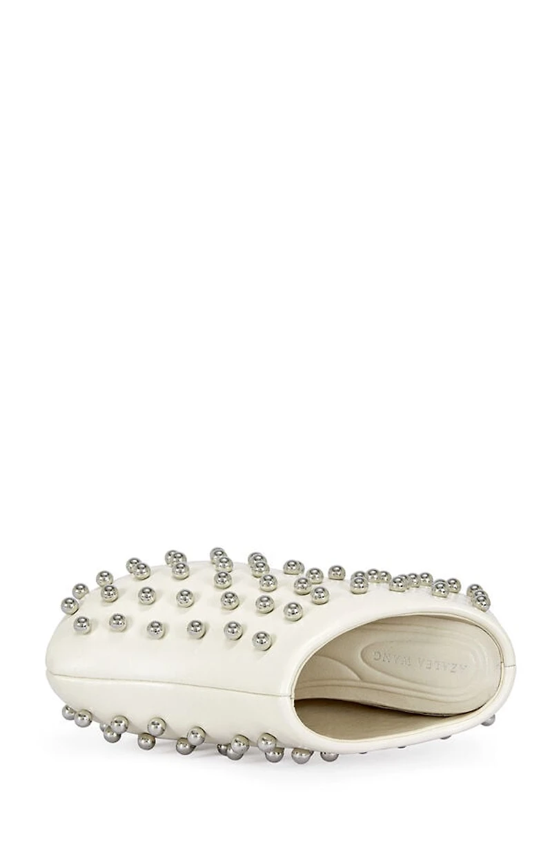 AZALEA WANG Women's Bone Darwinstud Faux Leather Mules