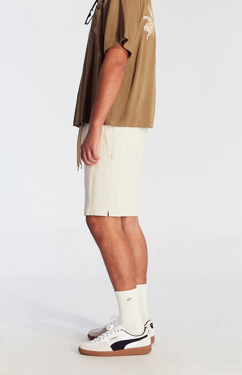 Pacsun Cream Russel Linen Volley Shorts