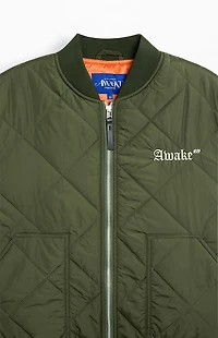 Awake NY Quilted Patch Bomber Jacket