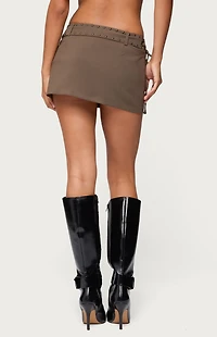 Edikted Studded Tie Belt Mini Skort