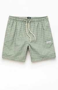 Pacsun Micro Plaid Eco 6.5" Swim Trunks
