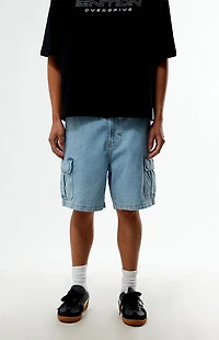 Rhythm Light Indigo Baggy Denim Cargo Shorts