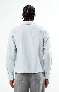 Pacsun Blue Drew Striped Long Sleeve Button Down Shirt