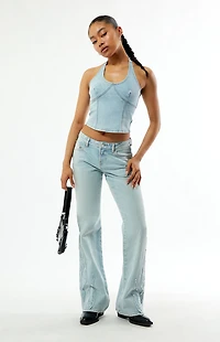 Pacsun Ella Denim Halter Top