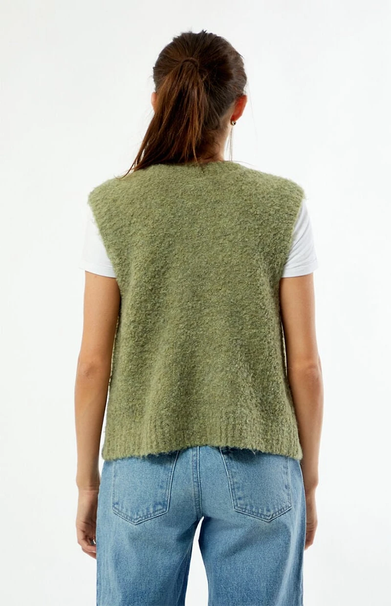 Daisy Street Boucle Zip Up Sweater Vest