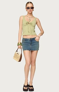 Edikted Yarah Keyhole Textured Ribbed Tank Top