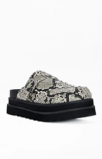 AZALEA WANG Women's Billie Snake Flatform Mules
