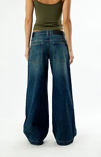 Pacsun Sloane Low Rise Ultra Baggy Jeans Dark Blue