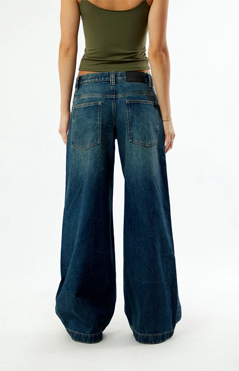 Pacsun Sloane Low Rise Ultra Baggy Jeans Dark Blue