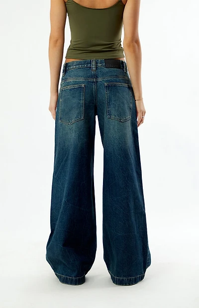 Pacsun Sloane Low Rise Ultra Baggy Jeans Dark Blue
