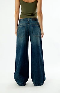 Pacsun Sloane Low Rise Ultra Baggy Jeans Dark Blue