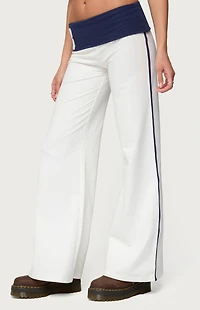 Edikted 8 Contrast Fold Over Wide Leg Pants