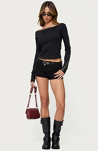 Edikted Zaina Hook & Eye Boat Neck Top