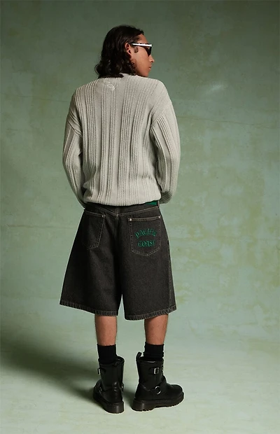 FIELD OF STUDY by Pacsun Ronnie Black Baggy Denim Shorts