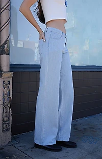 John Galt Striped Low Rise Baggy Pants