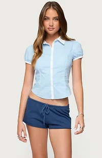 Edikted Saide Contrast Tailored Button Up Top