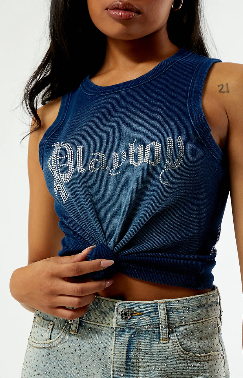 Playboy By PacSun Rhinestone Tank Top
