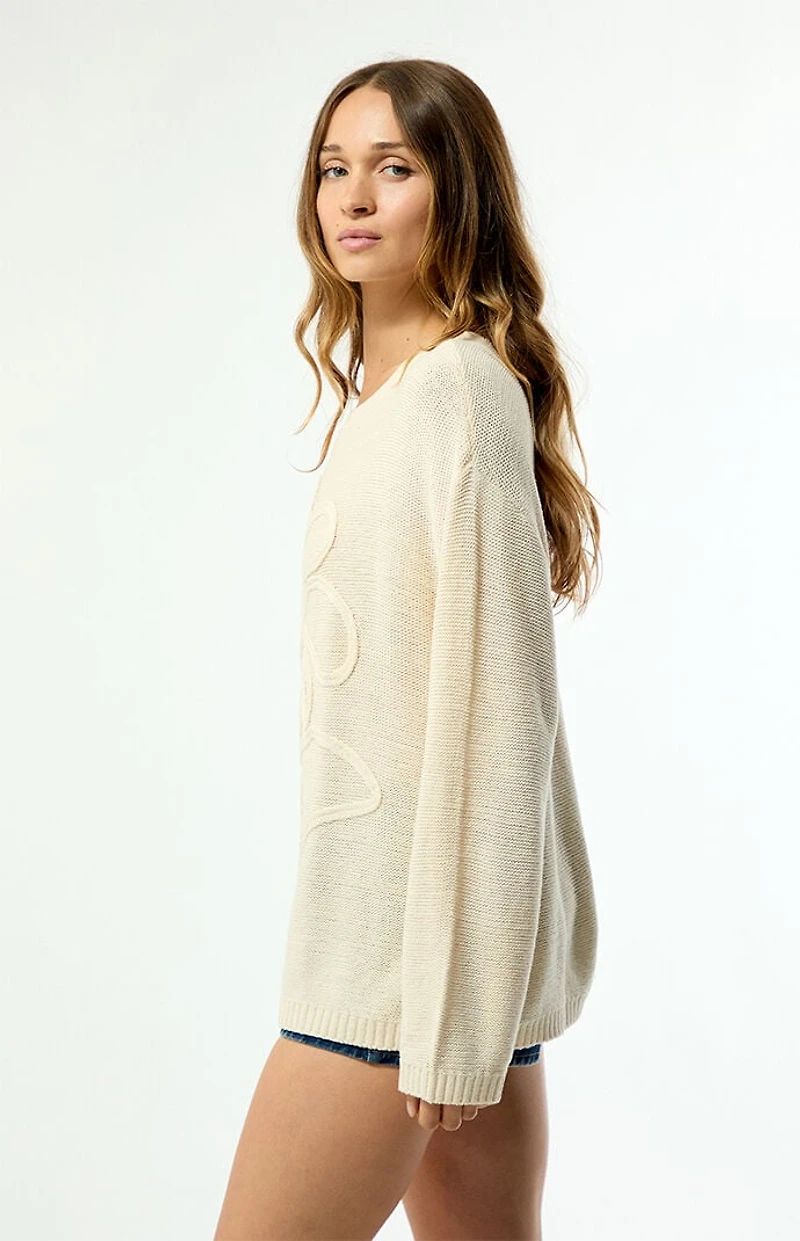 Billabong Soft Wave Textured Floral Sweater