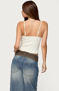 Edikted Misty Lacey Textured Tank Top