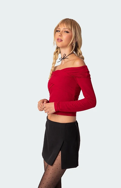 Edikted Crossover Off The Shoulder Top