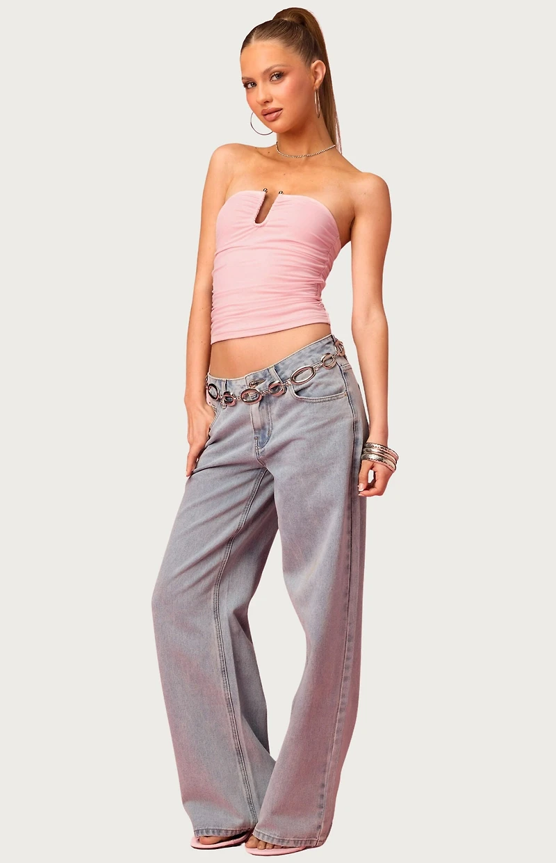 Edikted Barbie Curved Strapless Top