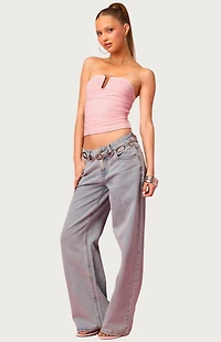 Edikted Barbie Curved Strapless Top