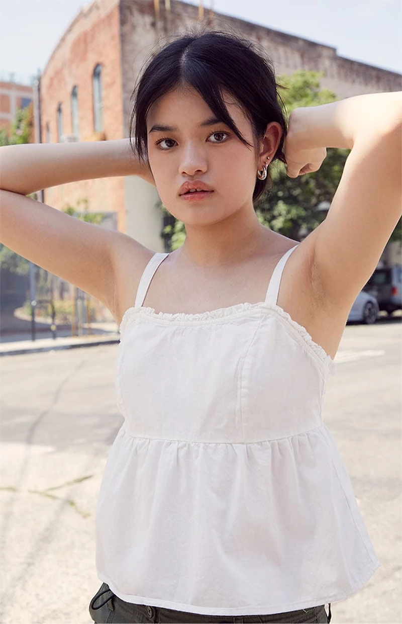 John Galt White Woven Cami Top